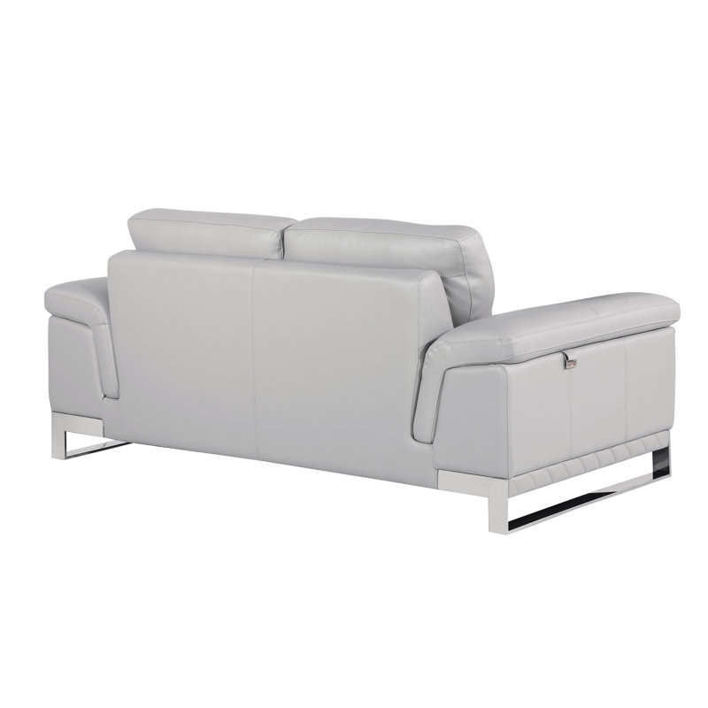 Orren Ellis Aiert Luxury Italian Leather 2 Piece Living Room Set